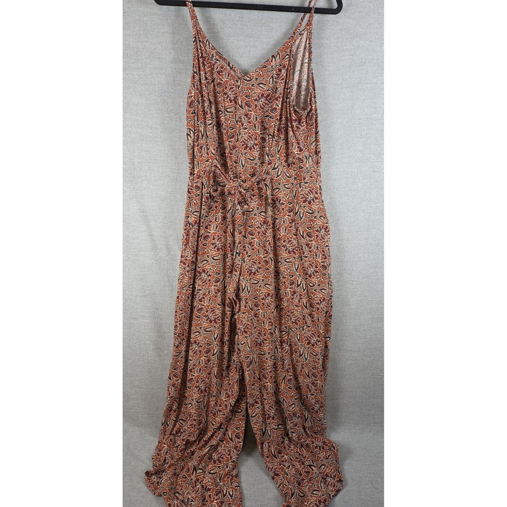 MSK Womens Jumpsuit XL Sleeveless Paisley Tie Waist Flowy Wide Flare Leg Boho